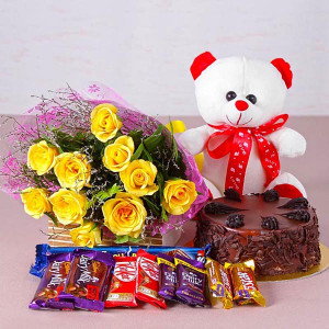 Valentine's Combo With Teddy and Rose